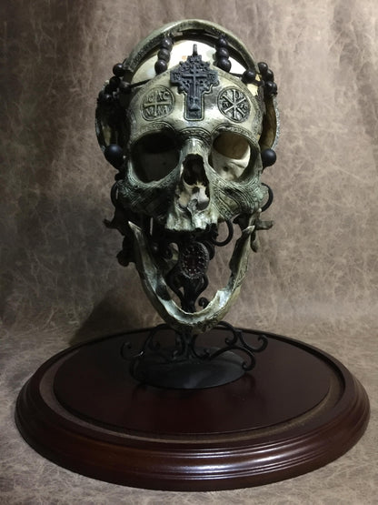 REAL - War Chaplain + stand + Replica Skull to also display on + dome choice