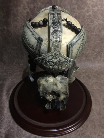 REAL - War Chaplain + stand + Replica Skull to also display on + dome choice