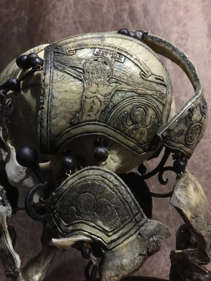 REAL - War Chaplain + stand + Replica Skull to also display on + dome choice