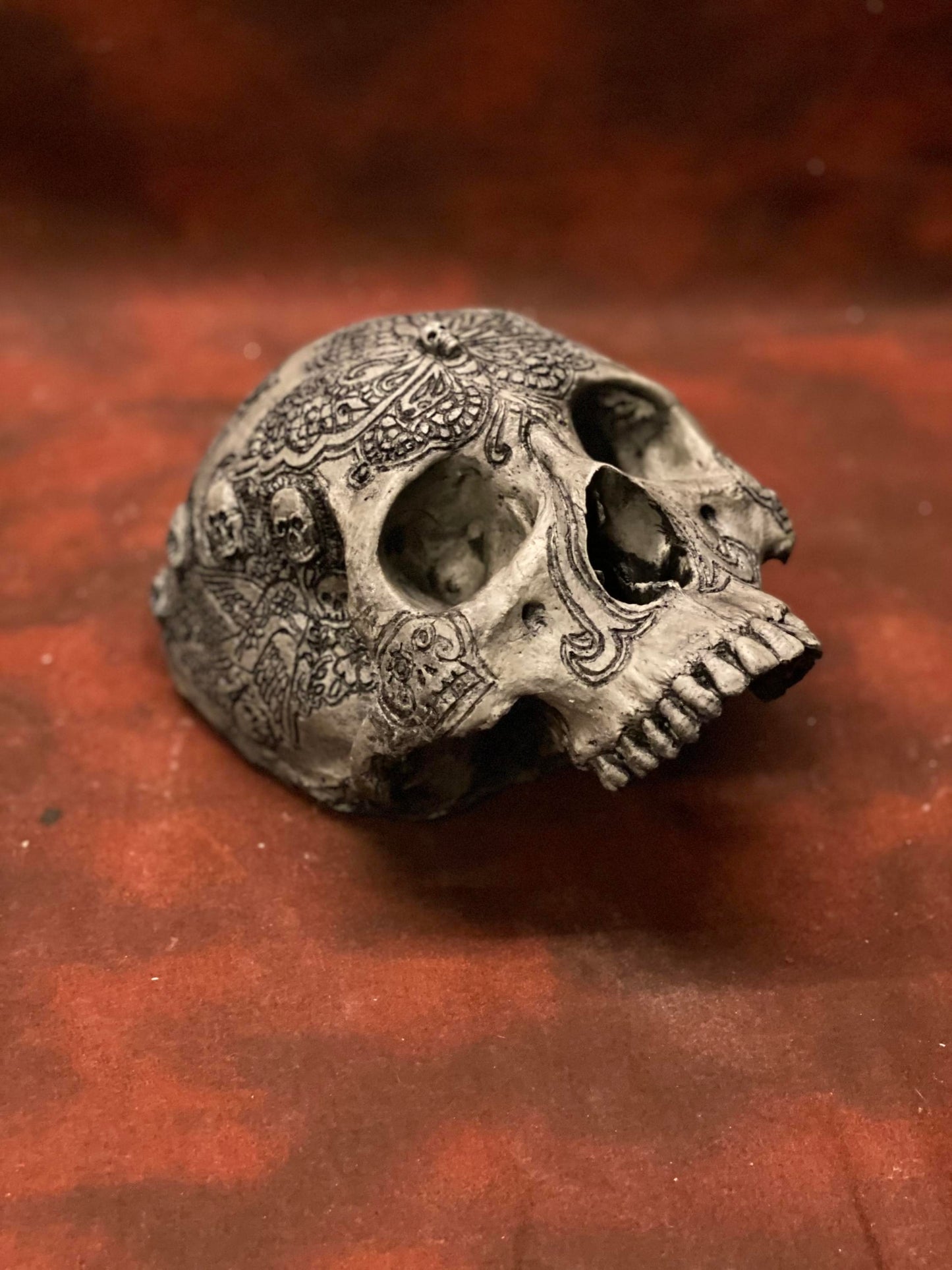Wall Hanging Sugar Skull - Aged Bone