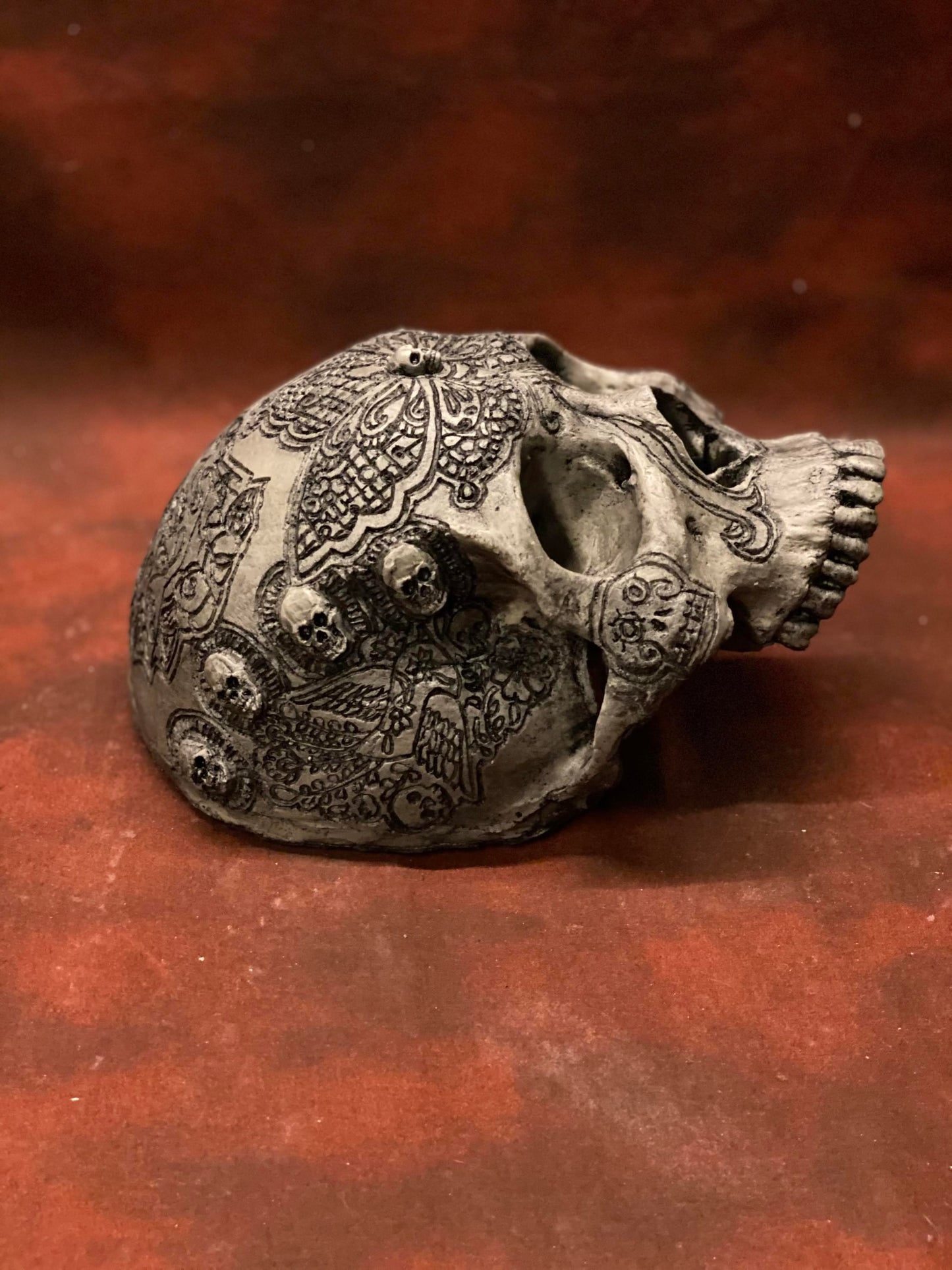 Wall Hanging Sugar Skull - Aged Bone